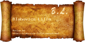 Blahovics Lilla névjegykártya